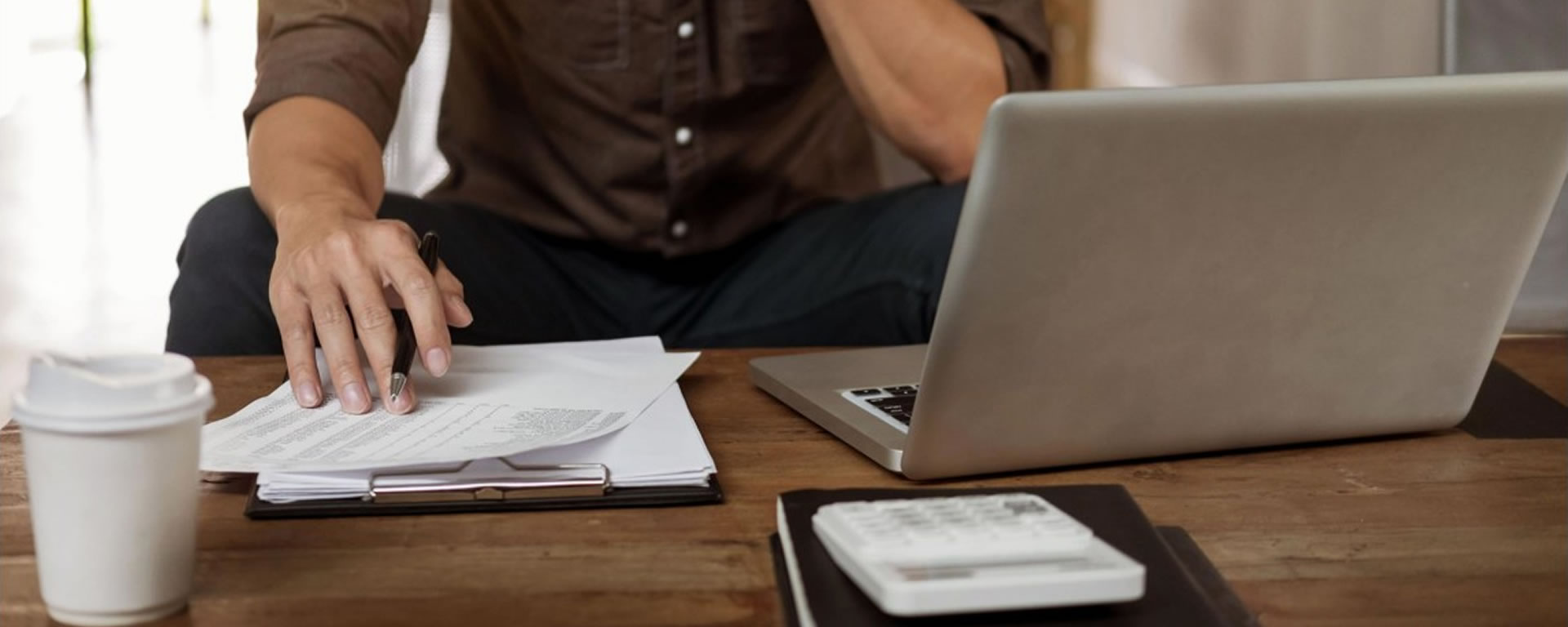 Man working remotely on a laptop