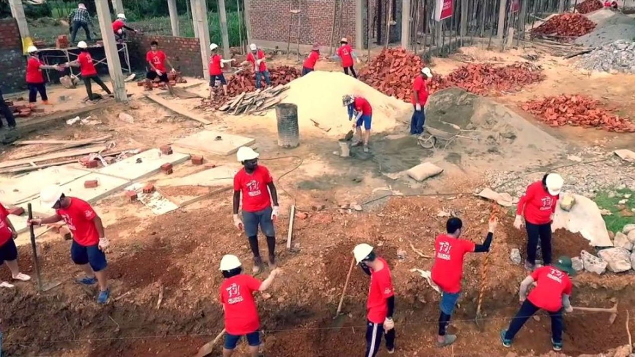 Watch as 46 PRUVolunteers build a safe school